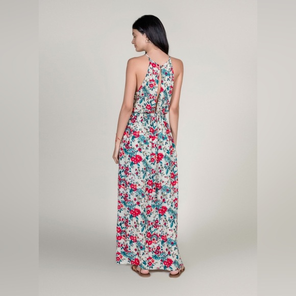 Coco & Jamison Printed Halter Maxi Dress with Open Back - Medium - Picture 4 of 13